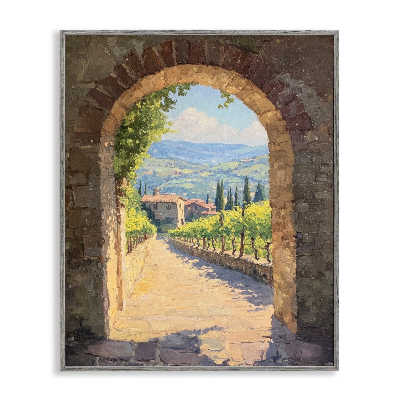 Stupell Industries Tranquil Garden Arch Framed Giclee, design by Petal Prints Design